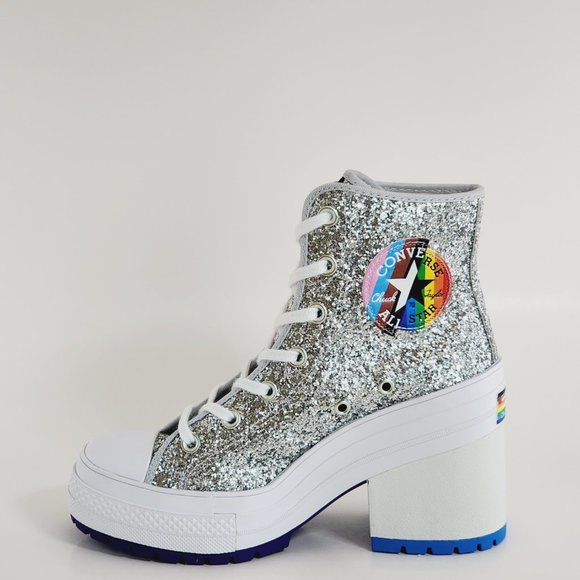 Converse Chuck 70 De Luxe Heel Pride Glitter Women's Platform Boots A06028C NWT - Picture 3 of 6